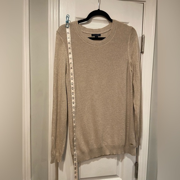 Tommy Hilfiger Sparkly Gold Knit Crew Neck Long Sleeve Pullover Sweater Size XL - Picture 8 of 10